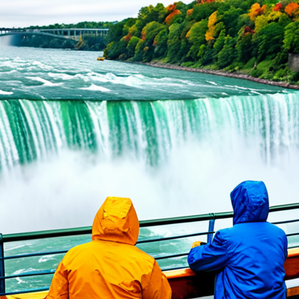 Maid of the Mist Boat Tour**

"A family enjoying the Maid of the Mist boat tour at Niagara Falls, fully clothed in raincoats, appropriate attire, experiencing the spray of the falls, safe for work, perfect anatomy, natural proportions, daytime, vibrant colors, professional photograph, family-friendly."

**