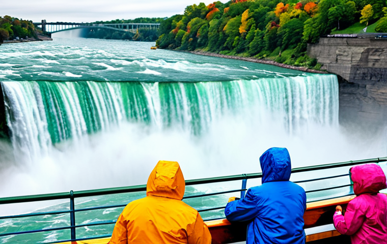 Maid of the Mist Boat Tour**

"A family enjoying the Maid of the Mist boat tour at Niagara Falls, fully clothed in raincoats, appropriate attire, experiencing the spray of the falls, safe for work, perfect anatomy, natural proportions, daytime, vibrant colors, professional photograph, family-friendly."

**