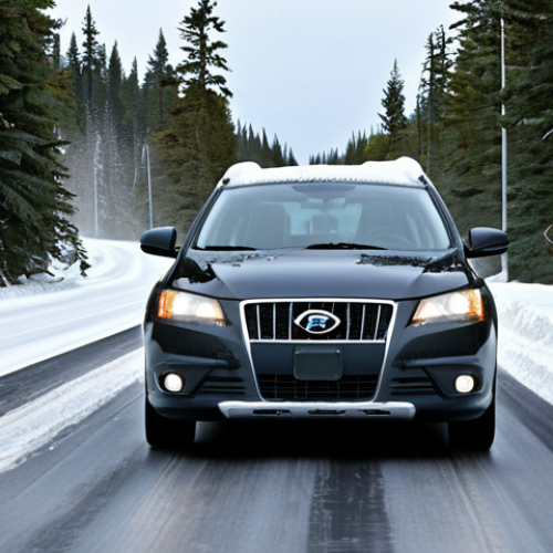 Home 21 Winter Driving Safety**
"A fully clothed driver carefully navigating a snowy road in Canada. The car is equipped with winter tires. Focus on the driver's calm expression and the snowy landscape. Appropriate attire, safe for work, professional, perfect anatomy, natural proportions, high quality, daytime."
**